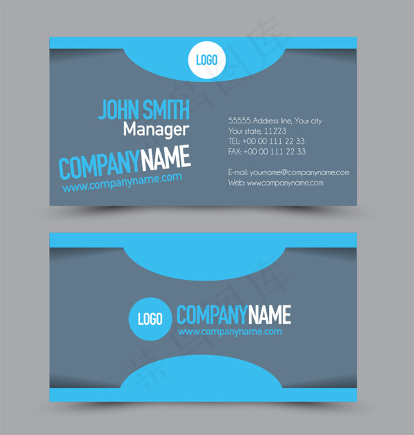 蓝色名片设计