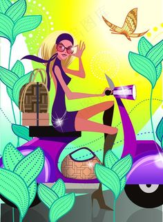 时尚人物插画图片