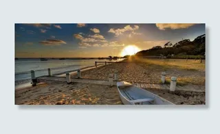 晚霞的海滩图片