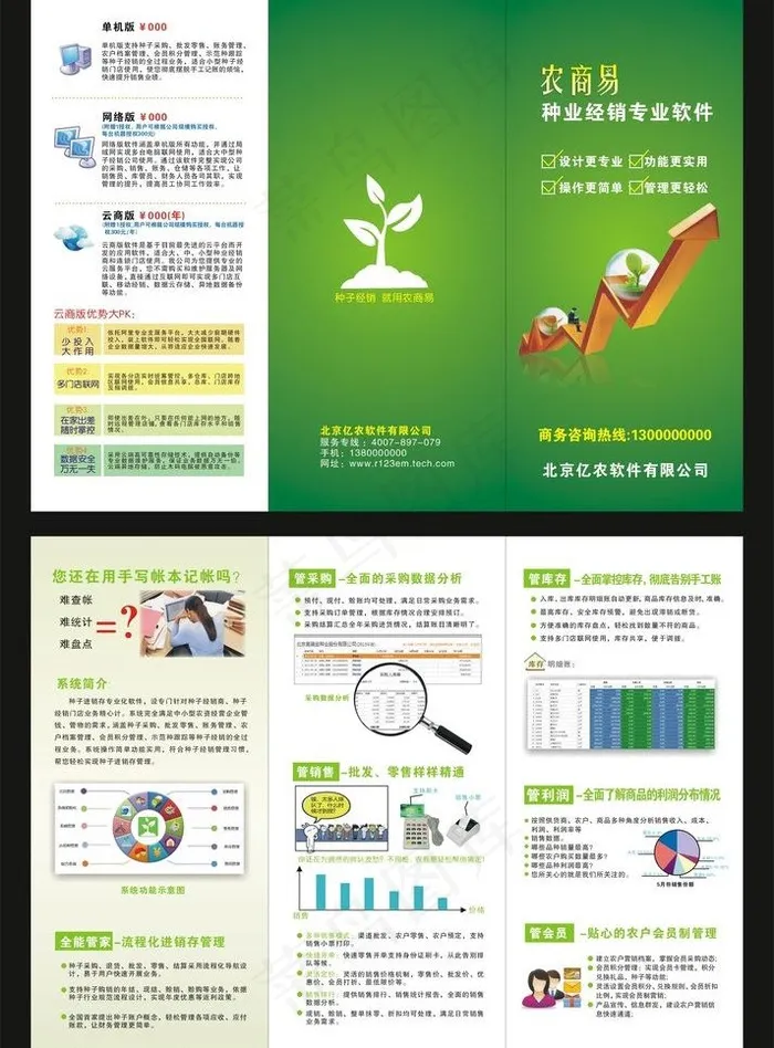 绿色三折页图片cdr矢量模版下载