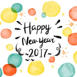 水彩圈新年背景