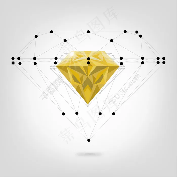 黄色的钻石ai矢量模版下载