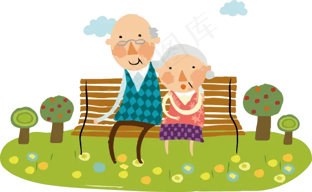 50款卡通老人传统爷爷奶奶PNG素...(1711X1702)