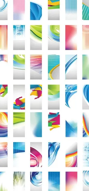 炫彩动感竖版卡片矢量图 AI