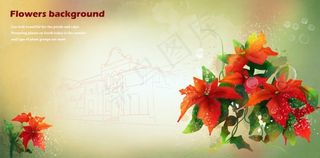 浪漫唯美红花海报背景