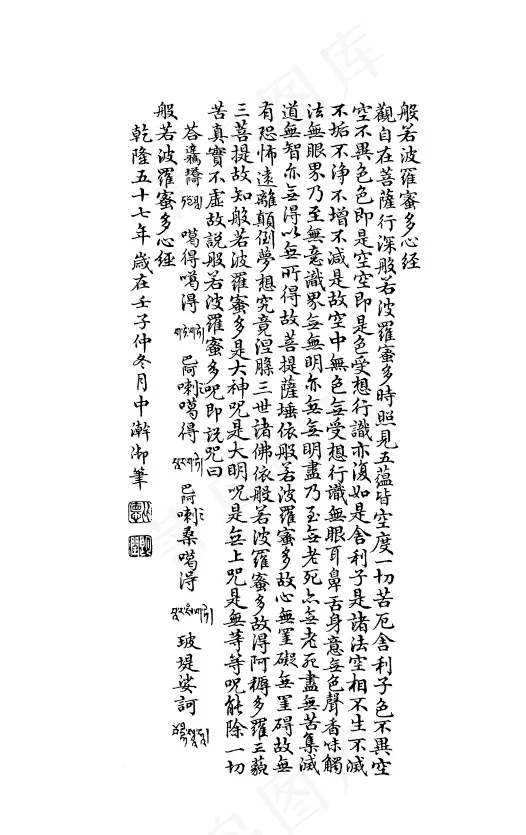 乾隆御笔心经ai矢量模版下载