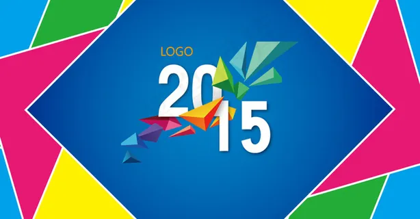 2015色块年会桁架海报彩色时尚背景图