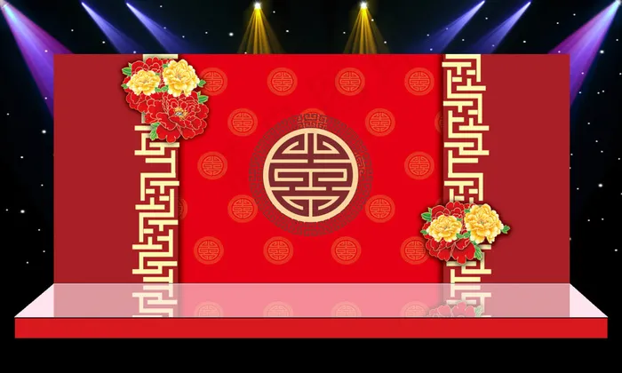 中式婚礼psd模版下载