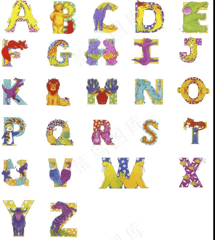 psd卡通字母图片