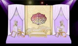 粉紫色婚礼迎宾区