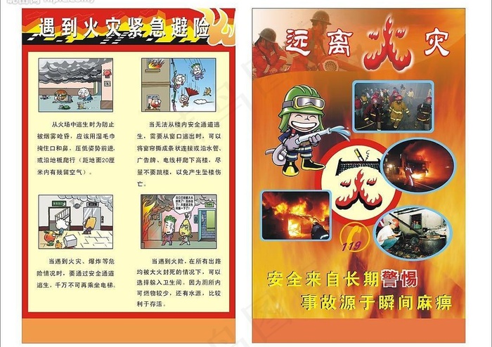 消防安全图片cdr矢量模版下载