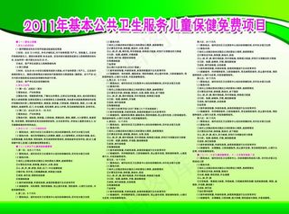 基本公共卫生服务儿童保健免费项目