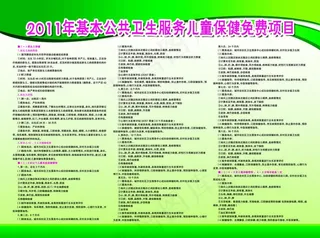 基本公共卫生服务儿童保健免费项目