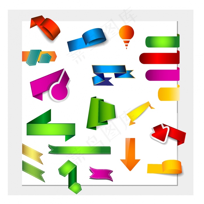 网络文本的横幅折纸样式