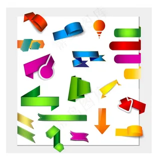 网络文本的横幅折纸样式