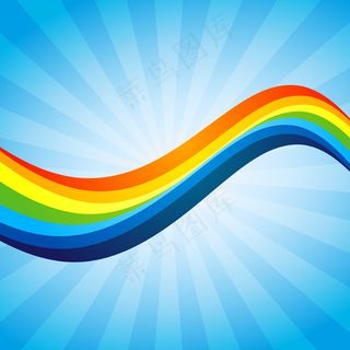蓝色彩虹背景图