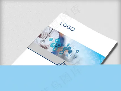 蓝色科技通用医疗企业册封面设计模板