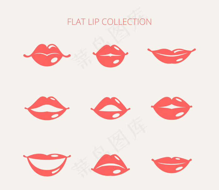 一群女性的嘴唇