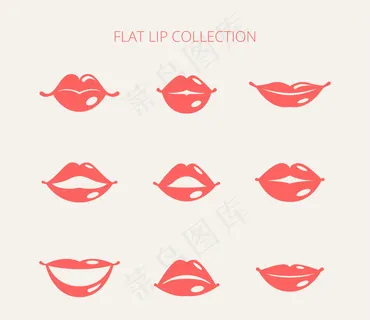 一群女性的嘴唇