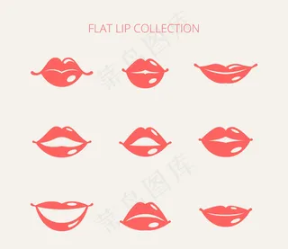 一群女性的嘴唇