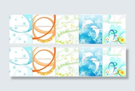 各种小花动物矢量展板背景设计