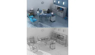 办公室3D模型素材模板下载