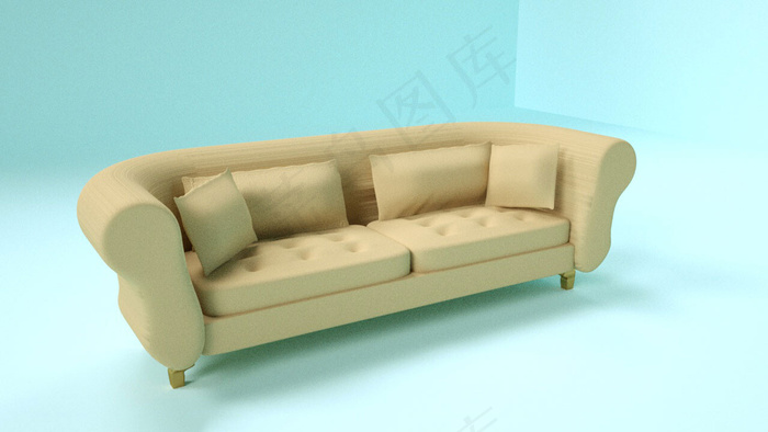 C4D布艺沙发模型