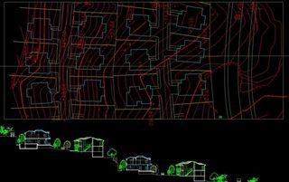 山坡别墅及地形图