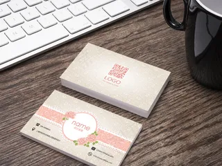 唯美时尚创意花卉名片设计