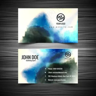 时尚水彩商务卡片