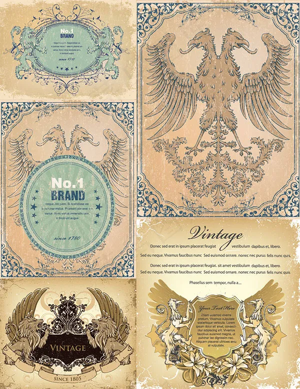 欧式复古盾牌矢量素材eps,ai矢量模版下载