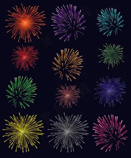 灿烂烟花矢量素材 灿烂烟花矢量素材