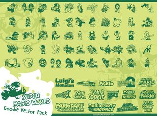 多个可爱超级玛丽卡通形象