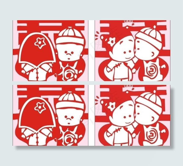 喜字图片cdr矢量模版下载