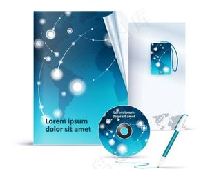 4款绚丽时尚企业VI模板矢量素材