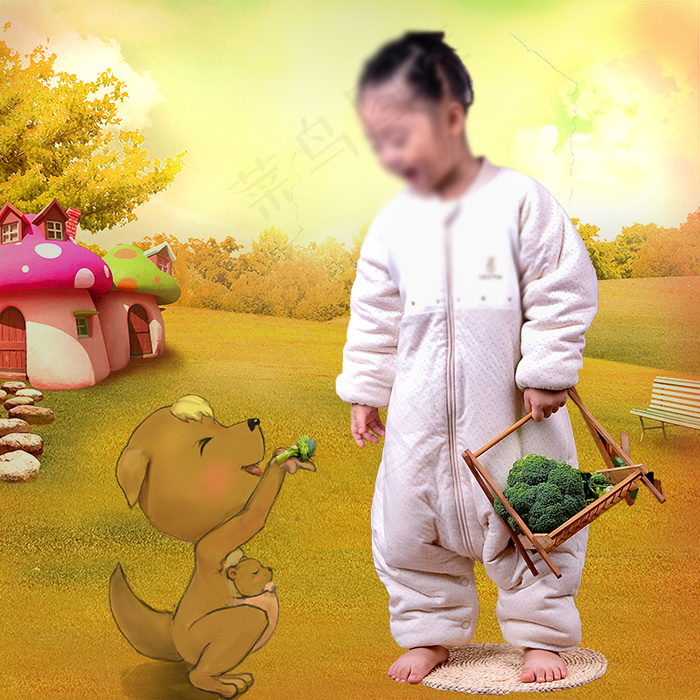 乐贝袋鼠母婴用品主图(2729X2729(DPI:300))psd模版下载