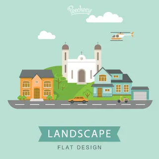 可爱城市矢量素材