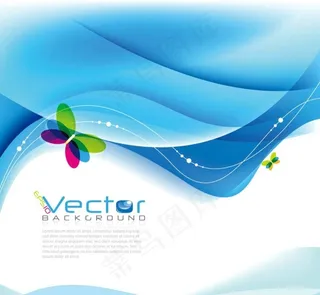 精美蓝色动感展板背景素材