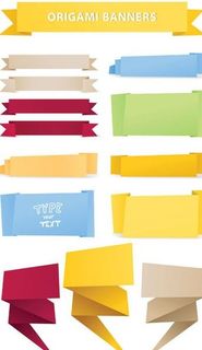 漂亮的折纸装饰图形矢量素材