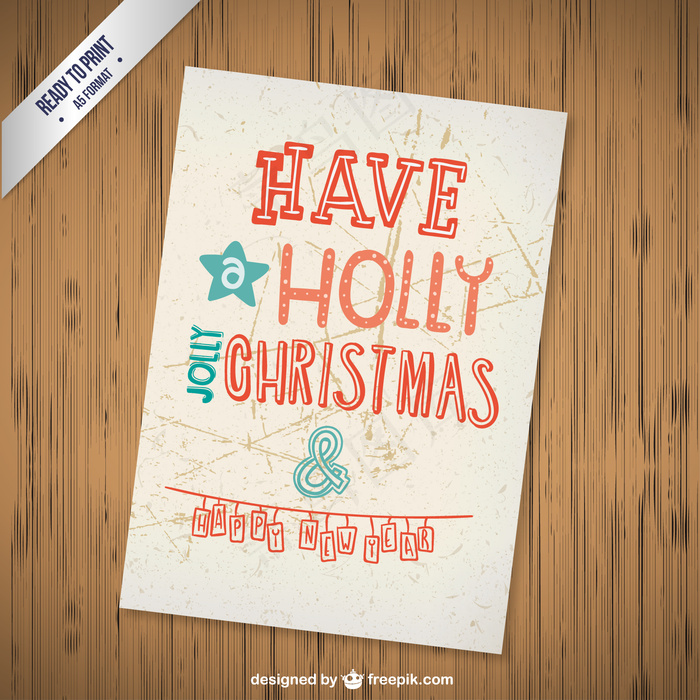 CMYK的圣诞问候卡