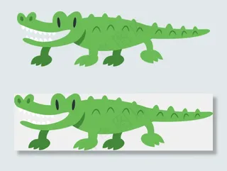 卡通鳄鱼动物设计PNG透明背景免扣...