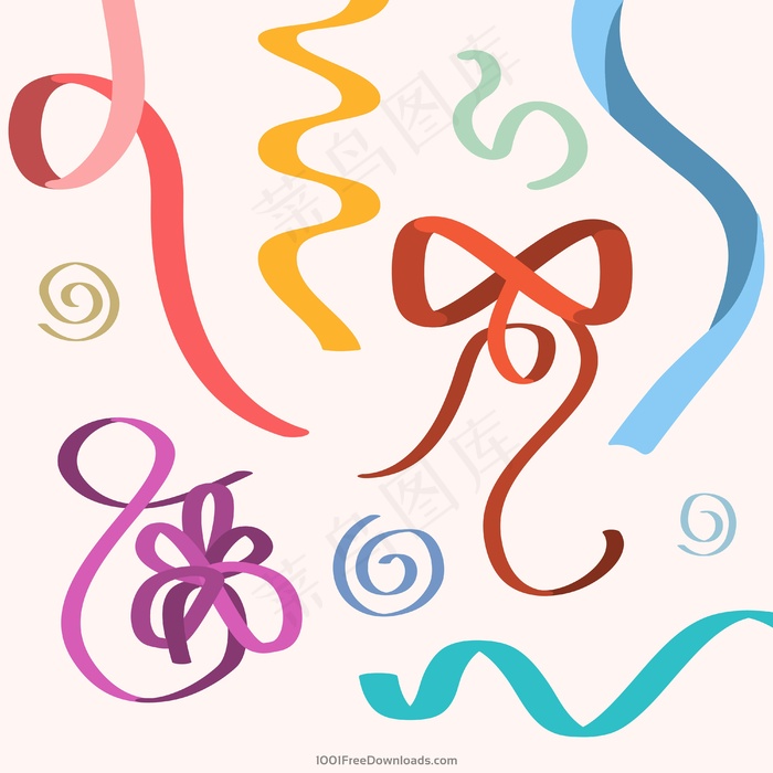 矢量丝带生日或婚礼设计说明