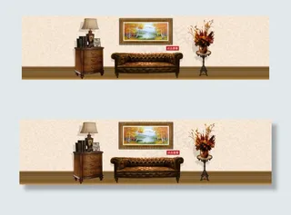 欧式白桦林油画 通栏海报