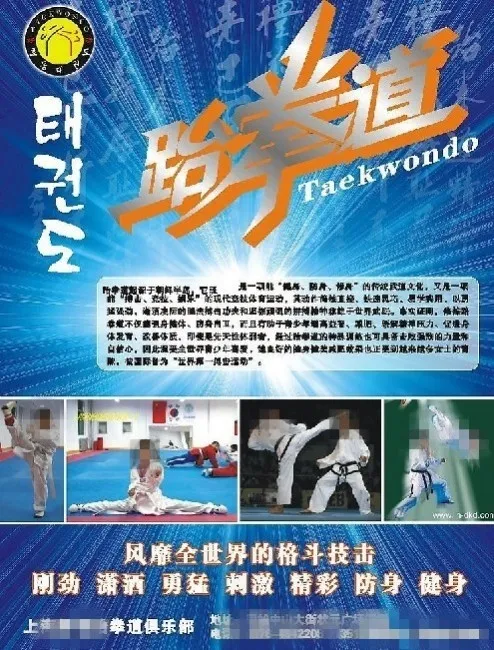 跆拳道招生宣传海报cdr矢量模版下载