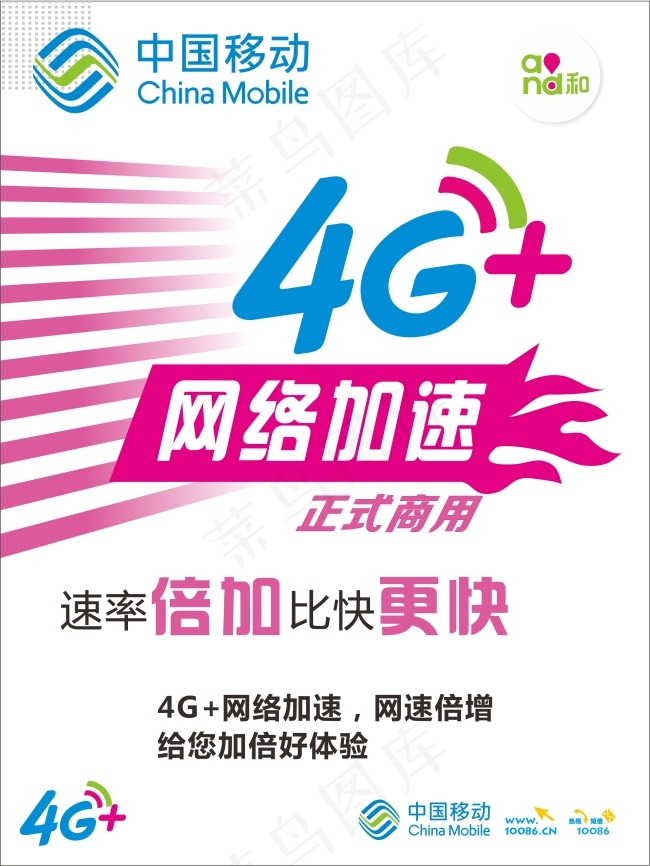 移动4G网络加速(210X297)cdr矢量模版下载