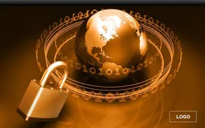地球金锁背景ppt模板预览图