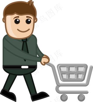 购物车-卡通矢量图
