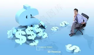 商务白领坐在老板椅上图片