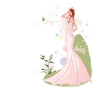 穿婚纱的时尚新娘图片