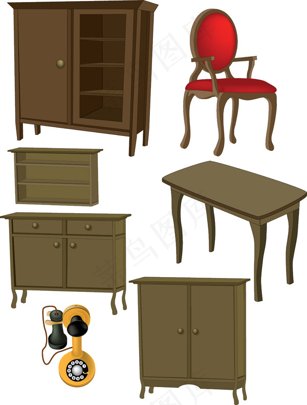 时尚家具矢量素材